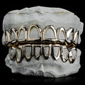 SOLID GOLD OPEN FACE GRILLZ TOP 8 & BOT 8