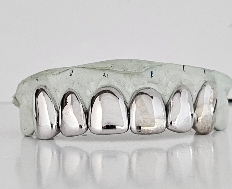 925 Sterling Silver Custom Plain Grillz with Permanent Cuts