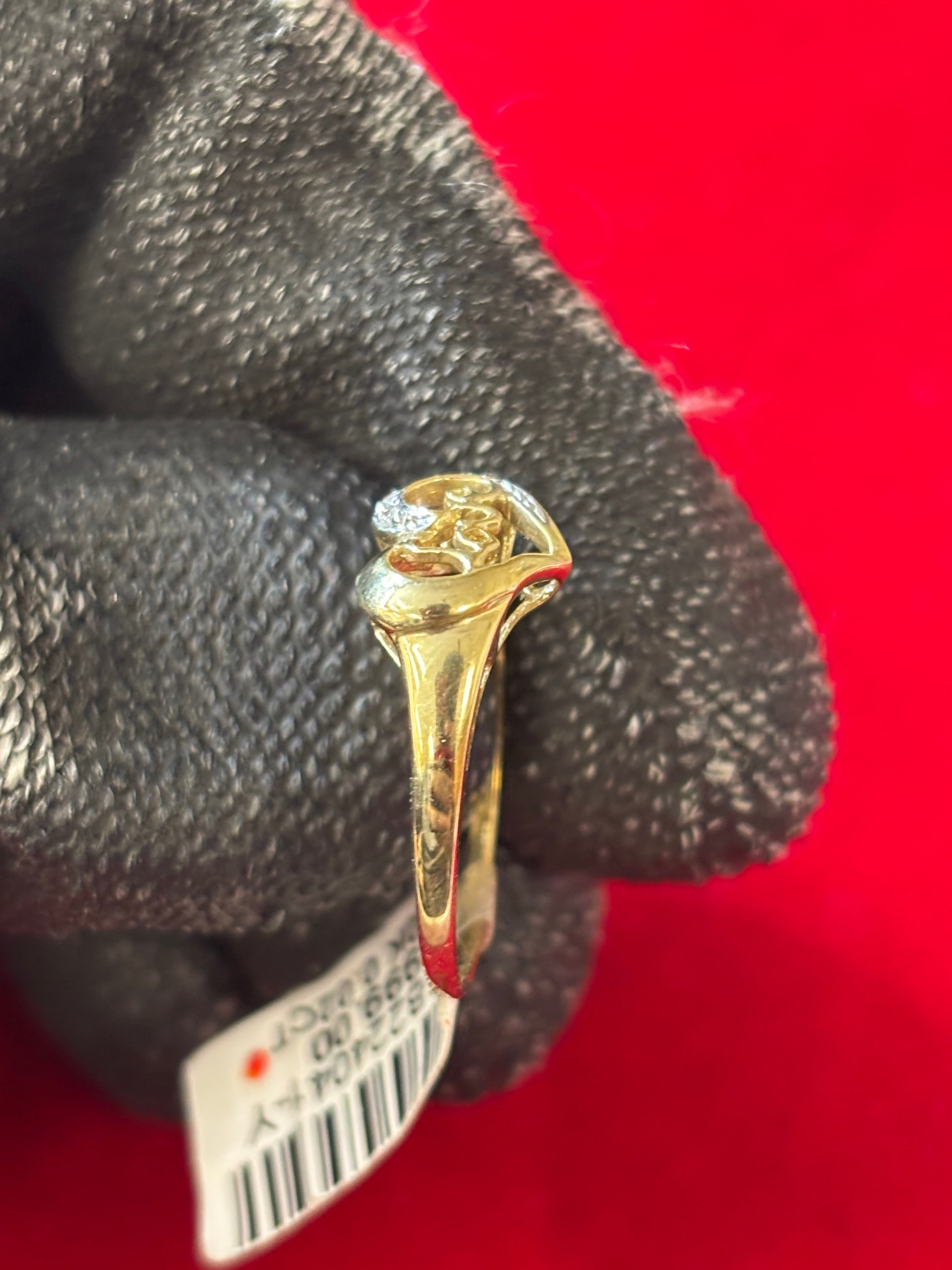 10KT Gold & Diamond 0.02 CTW