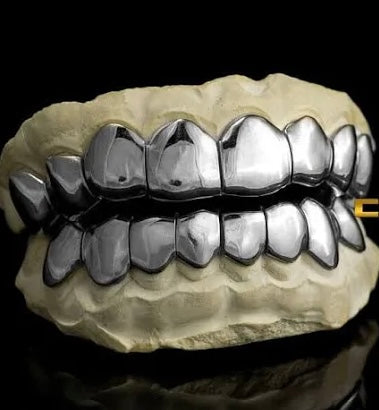 925 Sterling Silver Custom Plain Grillz with Permanent Cuts