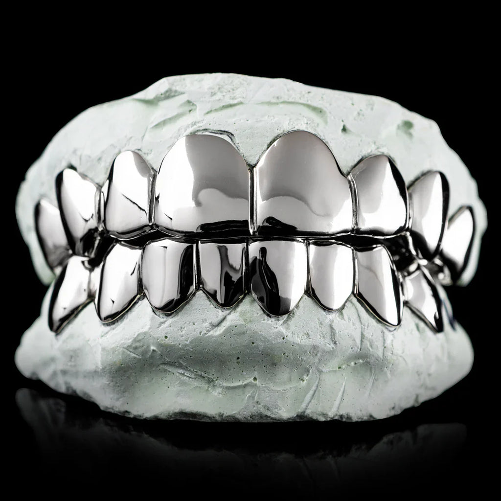 925 Sterling Silver Custom Plain Grillz with Permanent Cuts