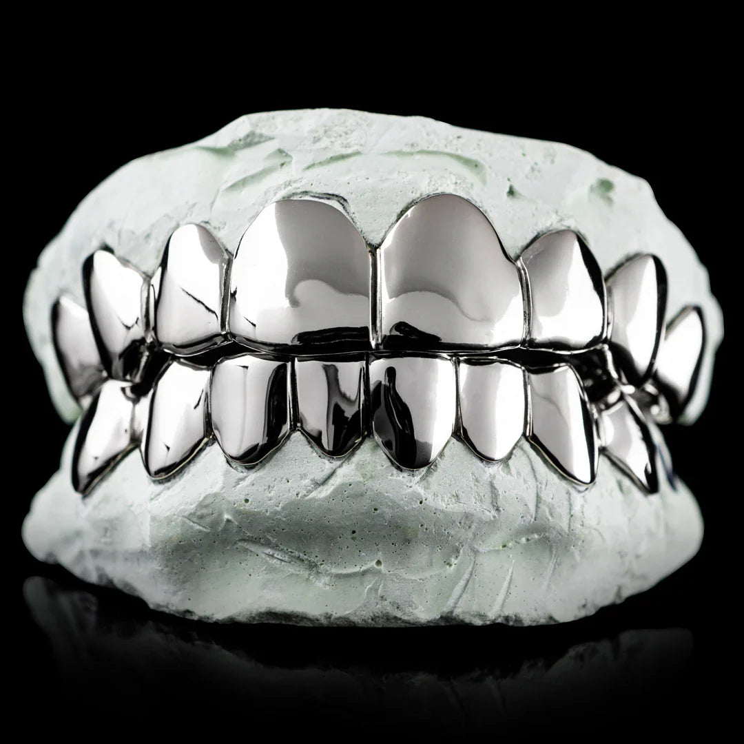 925 Sterling Silver Custom Plain Grillz with Permanent Cuts