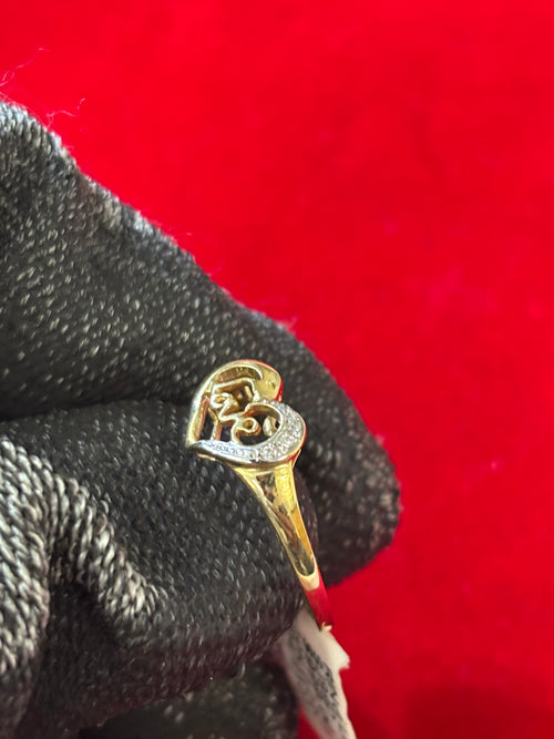 10KT Gold & Diamond 0.02 CTW