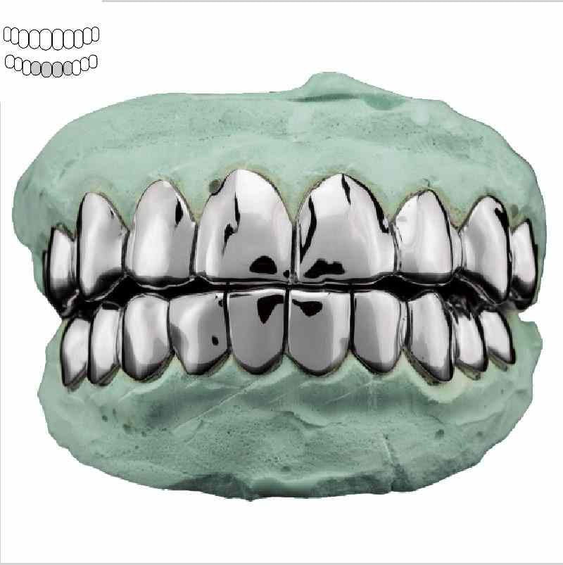 925 Sterling Silver Custom Plain Grillz with Permanent Cuts
