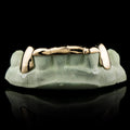 SOLID GOLD 6 TEETH WITH CONNECTING BRIDGE GRILLZ BAR